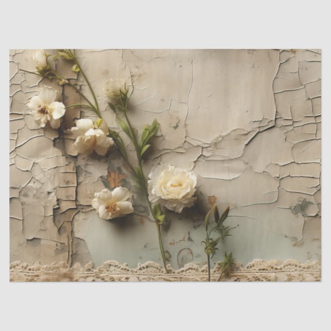 Liebe Vintager Dokumente mit Blume (3) Seidenpapier (Vorderseite)