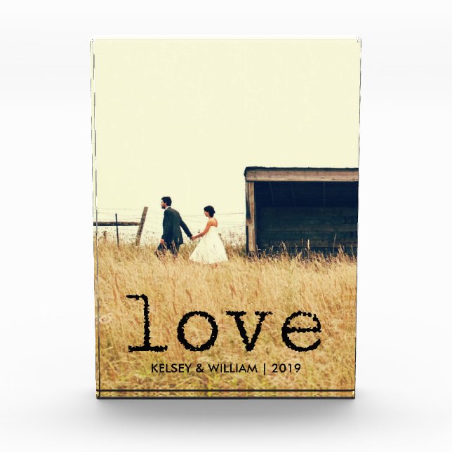 Liebe | Vintager Schreibmaschinentext und Ihr Foto (Vorderseite)
