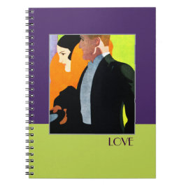Liebe. Vintages Art Deco Design-Geschenk Notizblock