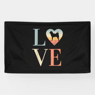 Liebe Vintages sibirisches Husky-Geschenk Valent Banner