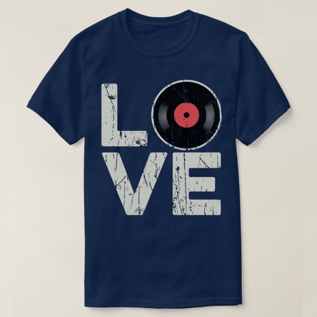 Liebe Vinyl Platten T-Shirt (Design vorne)