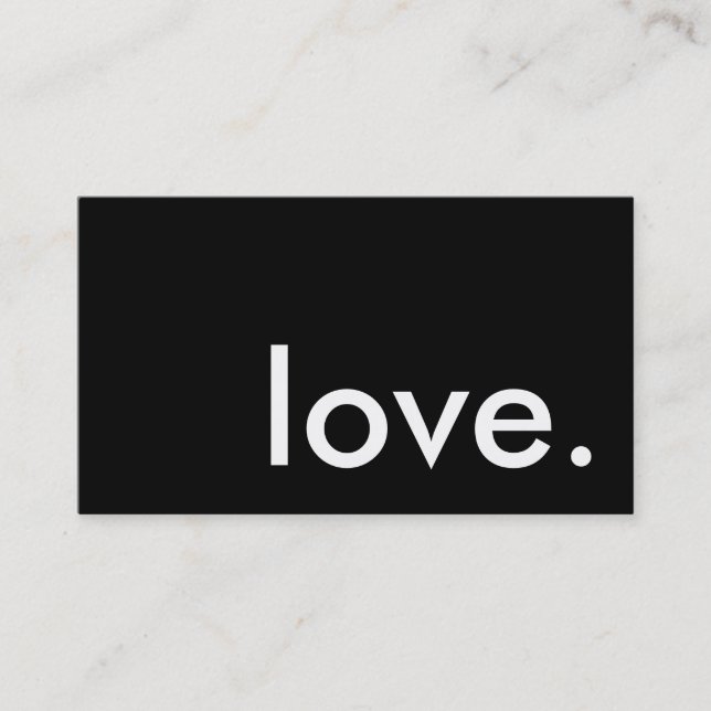 Liebe. Visitenkarte (Vorderseite)