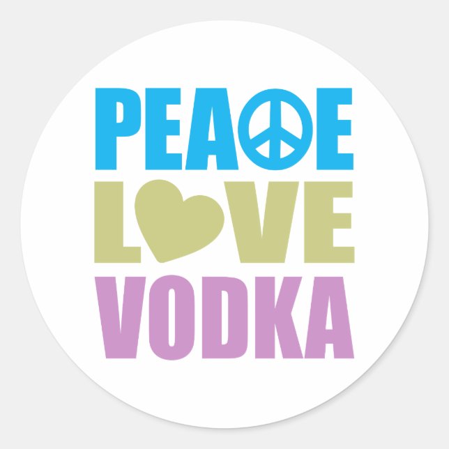 Liebe Vodka Runder Aufkleber (Vorderseite)