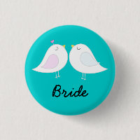 Liebe-Vögel auf Aqua-Braut-Knopf