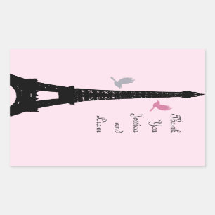 Liebe-Vögel danken Ihnen Aufkleber (Rosa)