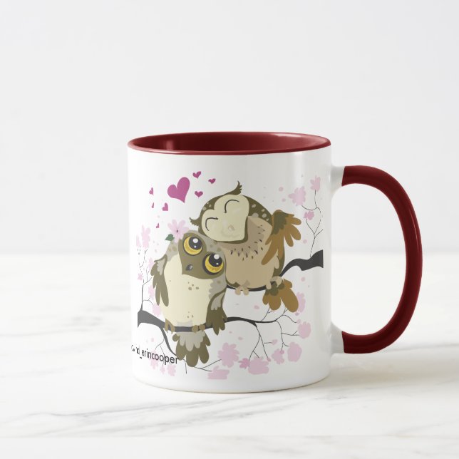 Liebe-Vogel-Eulen-Tasse Tasse (Rechts)