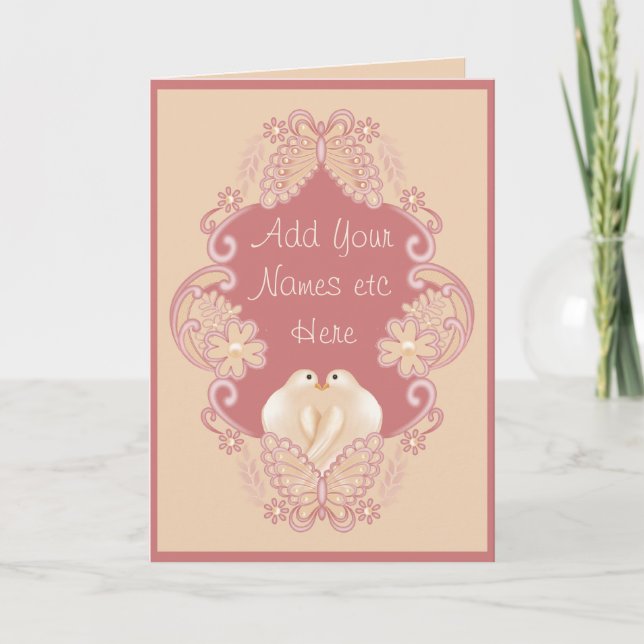 Liebe-Vögel Feiertagskarte (Vorderseite)