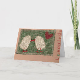 Liebe Vögel Grün Feiertagskarte