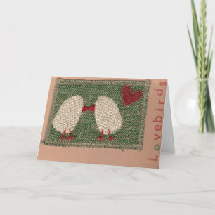 Liebe Vögel Grün Feiertagskarte