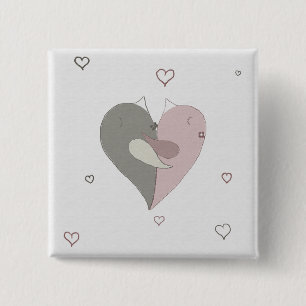 Liebe Vögel Herz Button