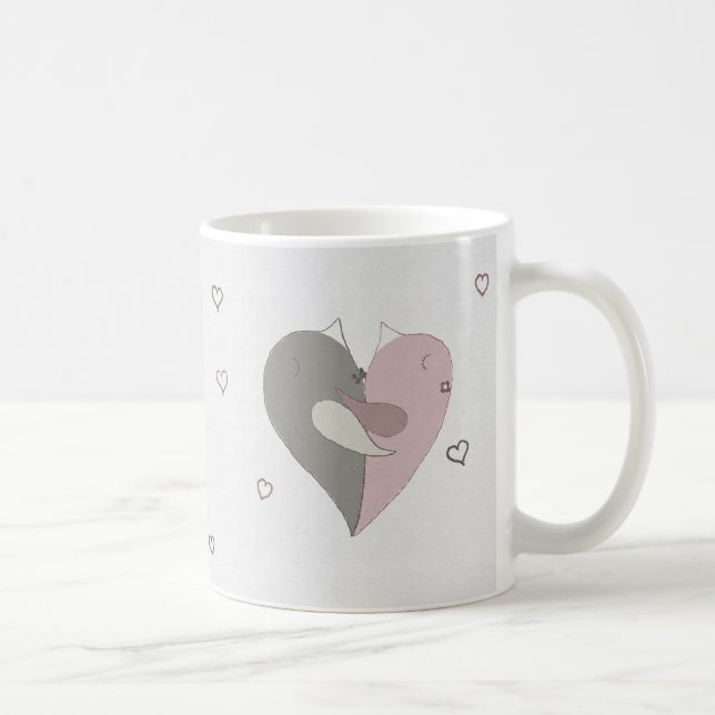 Liebe Vögel Herz Kaffeetasse (Rechts)
