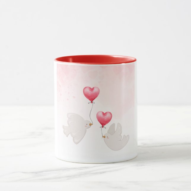 liebe Vögel herzlich Tasse (Zentrum)
