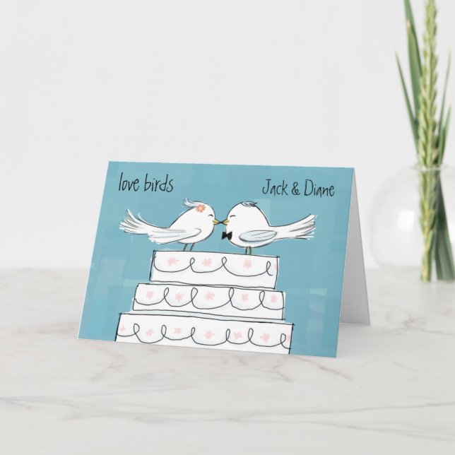 Liebe Vögel Hochzeit Braut und Gräuel Glückwunsch Karte (Vorderseite)