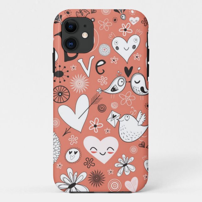 Liebe-Vogel-Muster Case-Mate iPhone Hülle (Rückseite)
