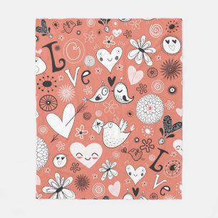 Liebe-Vogel-Muster Fleecedecke