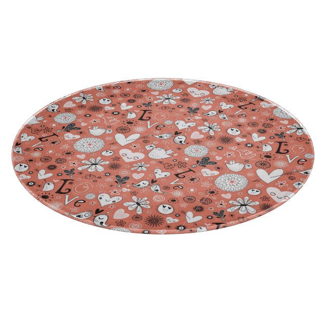 Liebe-Vogel-Muster Schneidebrett (Ecke)