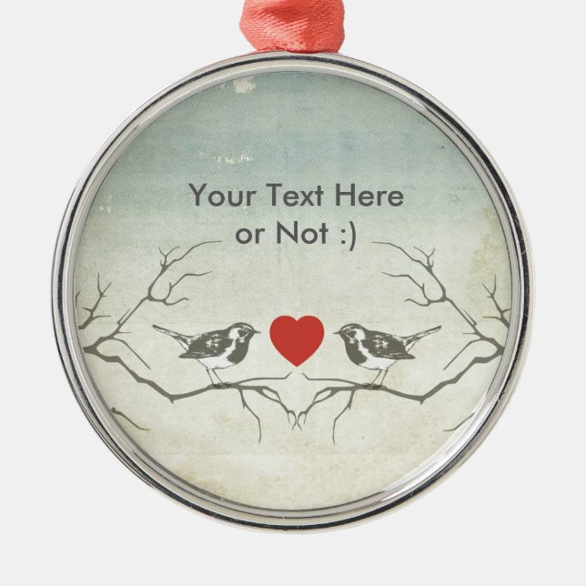 Liebe-Vögel Ornament Aus Metall (Vorne)