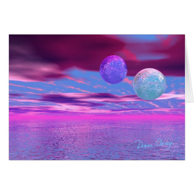 Liebe-Vögel - rosa und lila Leidenschaft (Vorderseite (Horizontal))