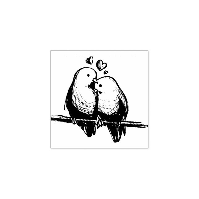Liebe Vögel Rubbir Briefmarke Gummistempel (Prägung)