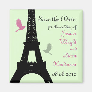 Liebe-Vögel Save the Date (Grün) Magnet