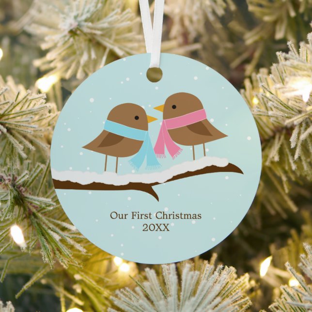 Liebe Vögel Weihnachten Ornament Aus Metall (InSitu)