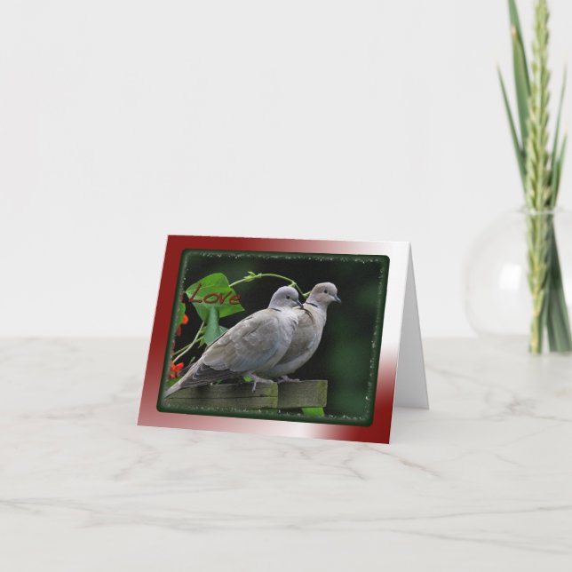 Liebe-Vogelkarte Feiertagskarte (Vorderseite)