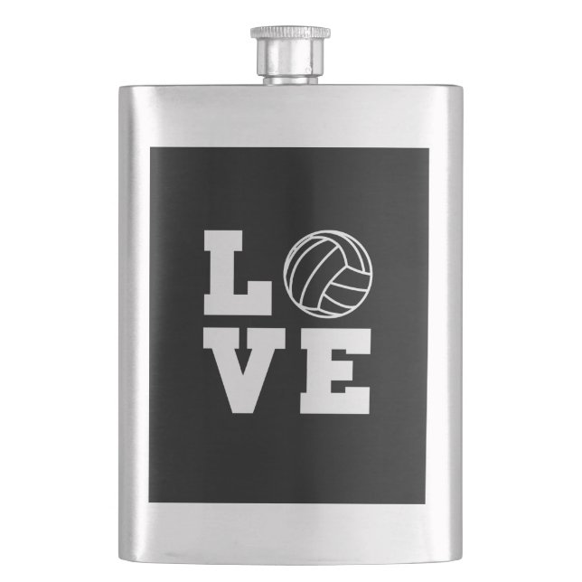 Liebe-Volleyball Flachmann (Vorderseite)