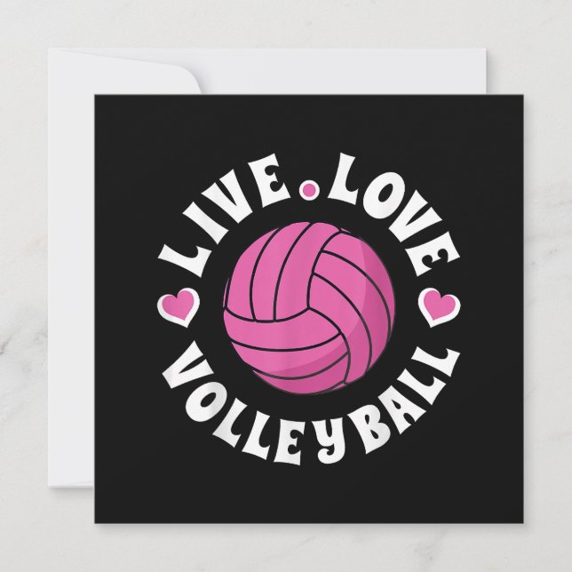 Liebe-Volleyball für Damen-Girls Volleyball-Fan Dankeskarte (Vorderseite)