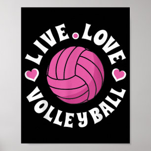 Liebe-Volleyball für Damen-Girls Volleyball-Fan Poster