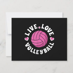 Liebe-Volleyball für Damen-Girls Volleyball-Fan RSVP Karte