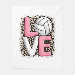 Liebe Volleyball Leopard Print Women Girls Volleyb Fleecedecke