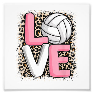 Liebe Volleyball Leopard Print Women Girls Volleyb Fotodruck