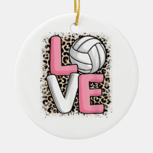 Liebe Volleyball Leopard Print Women Girls Volleyb Keramik Ornament