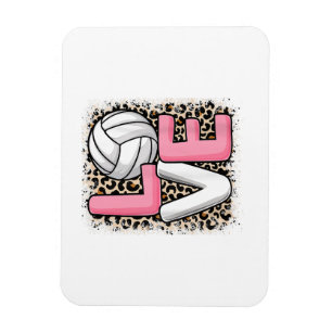 Liebe Volleyball Leopard Print Women Girls Volleyb Magnet