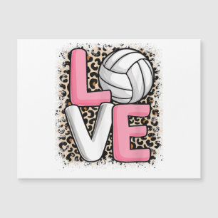 Liebe Volleyball Leopard Print Women Girls Volleyb Magnetkarte