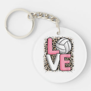 Liebe Volleyball Leopard Print Women Girls Volleyb Schlüsselanhänger