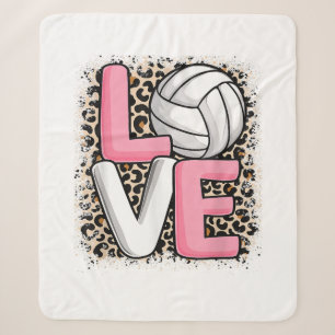 Liebe Volleyball Leopard Print Women Girls Volleyb Sherpadecke
