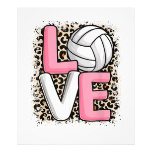 Liebe Volleyball Leoparden Druck Frauen Mädchen Vo