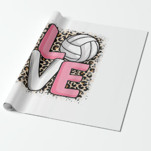 Liebe Volleyball Leoparden Druck Frauen Mädchen Vo Geschenkpapier