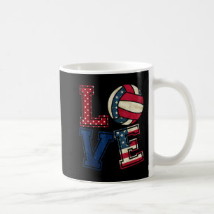 LIEBE Volleyball Lover USA Flag Patriotic th of Ju Kaffeetasse