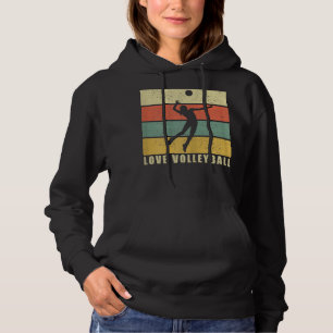 Liebe Volleyball Mädchen Vintag Retro 610 Hoodie