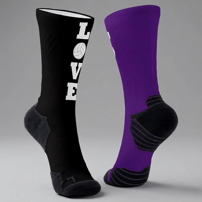 LIEBE Volleyball Player Custom Team Colors Sport Socken (LOVE volleyball socks with custom colors. Great for volleyball players and teams!)