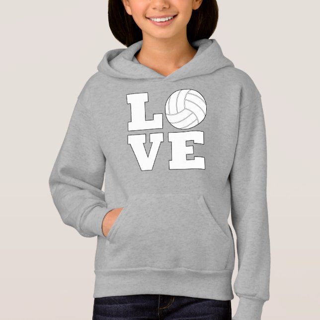 LIEBE Volleyball Player oder Team Niedlich Sports  Hoodie (Vorderseite)