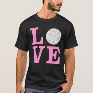 Liebe Volleyball - Rosa Text T-Shirt