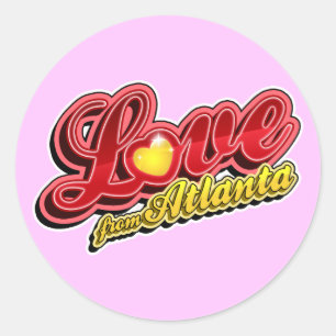 Liebe von Atlanta Runder Aufkleber