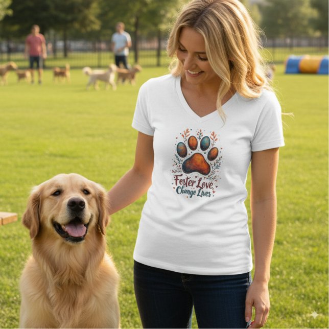 Liebe von Begleitern - Leben ändern T Shirt (Pet Foster Supporter Tshirt)