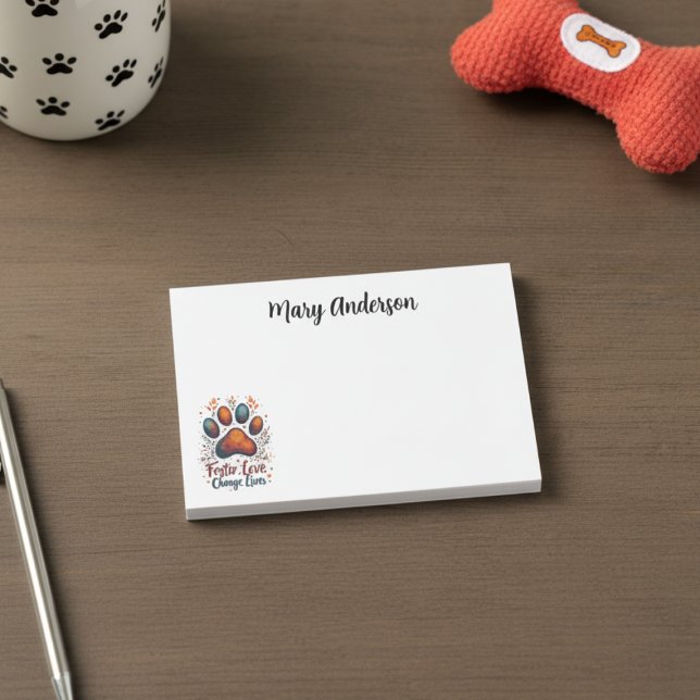 Liebe von Begleitern - Leben verändern Post-it Klebezettel (Pet Foster Supporter Personalized Post It Note)