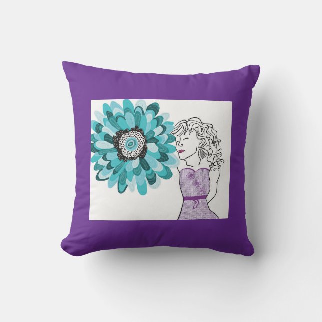 Liebe von Blume Kissen (Vorderseite)