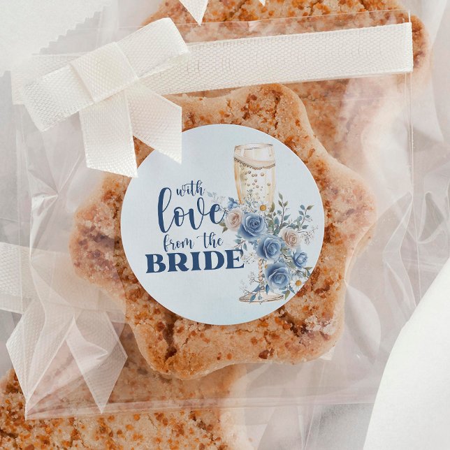 Liebe von Bride Etwas Blue Brautparty Runder Aufkleber (Von Creator hochgeladen)