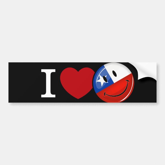Liebe von Chile-lächelnder chilenischer Flagge Autoaufkleber (Vorne)
